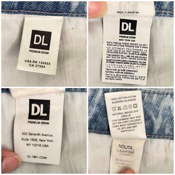 DL1961 Nolita Jeans Women Blue Denim Distressed Size 30 Boyfriend Slouchy Slim - Picture 9 of 16
